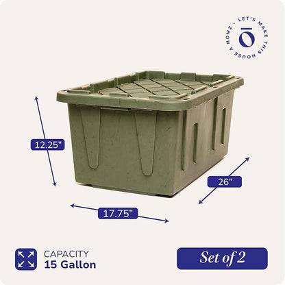 HOMZ 2-Pack Durabilt Tote, Heavy Duty Plastic Storage Bins - Image 5