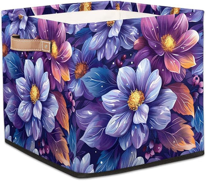 TropicalLife 13x13x13 Inch Large Fabric Storage Cube Vintage Floral Foldable by TropicalLife