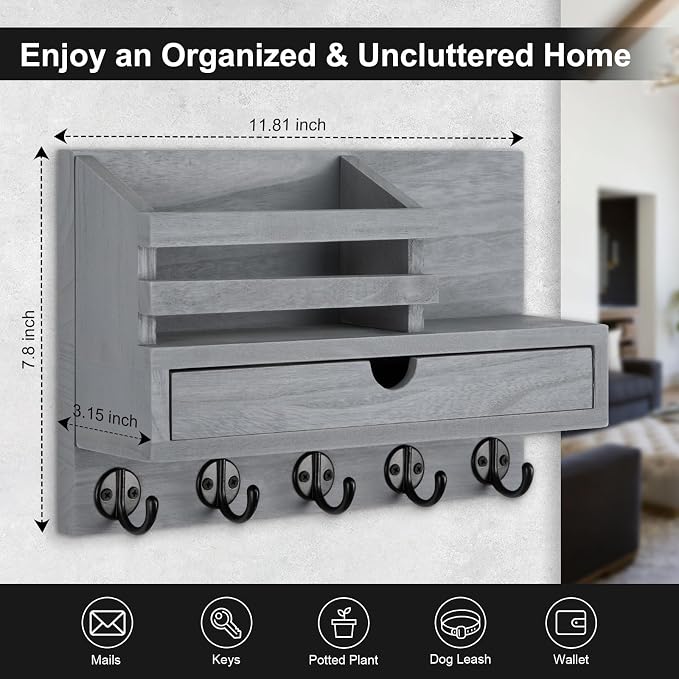 Key Holder Wall Mount, Mail Holder - Image 2