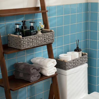 OIAHOMY Toilet Paper Baskets Handmade Paper Rope Decorative Wicker Storage Tank - Image 6