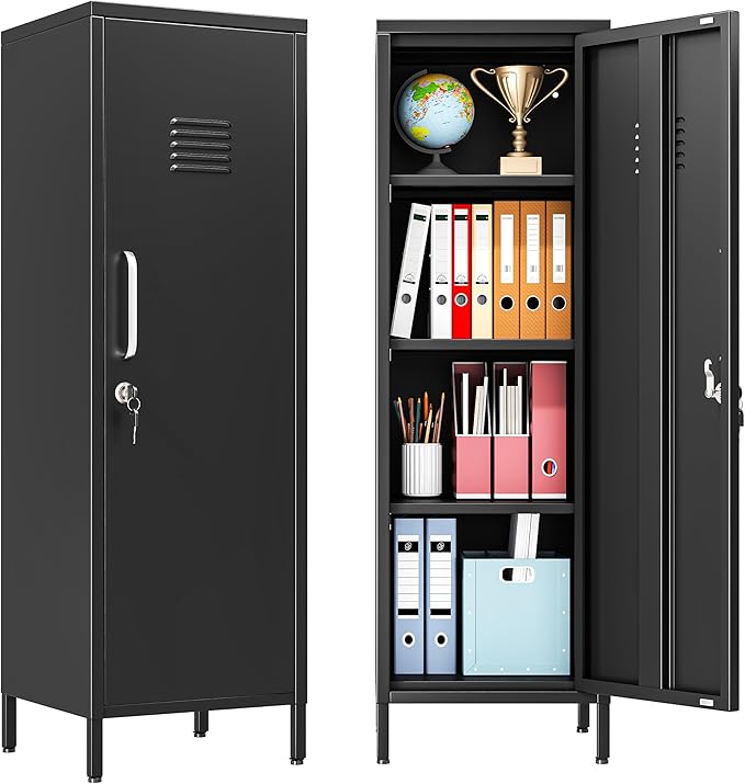 PAOFIN 47" Metal Storage Locker, Lockable Employees Metal Locker by PAOFIN