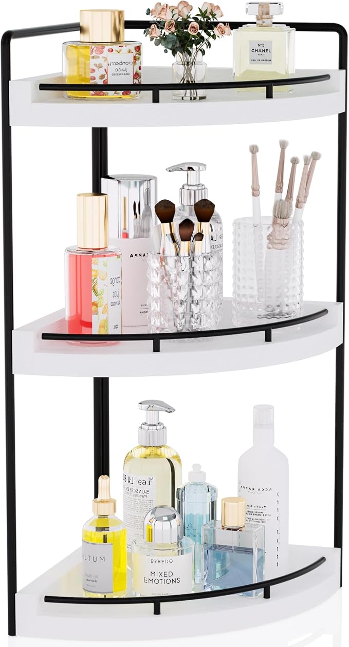 Corner Bathroom Counter Organizer, 3 Tier Bathroom Sink Shelf Countertop by CeleVista