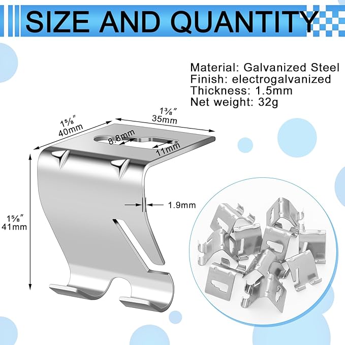 20 Pcs Wire Mesh Cable Tray Ceiling Hanging Hook, Basket Tray Ceiling Support - Image 2