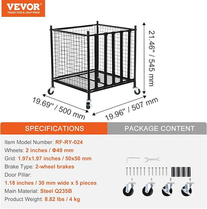 VEVOR Rolling Sports Ball Storage Cart, Lockable Basketball Cage - Image 7