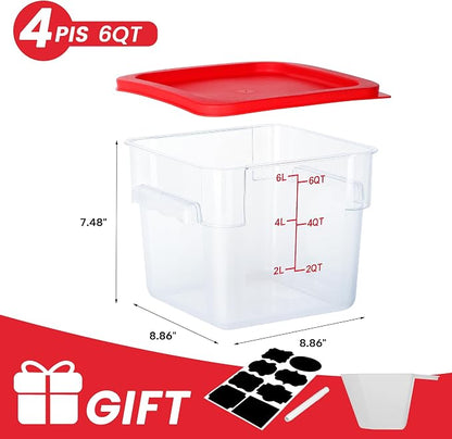 4 Pack Food Storage Containers, 6 Quart - Image 2