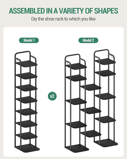 Hzuaneri 8 Tiers Vertical Shoe Rack, Narrow Shoe Tower, Tall Shoes Shelf - Image 5
