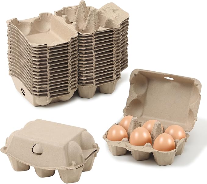 15 Pack Egg Cartons Cheap Bulk, Sturdy Natural Pulp Material Perfect by Dubtnion