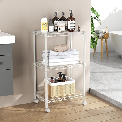 SINGAYE 3 Small Shelves Storage Shelf Wire Shelving Unit Metal Shelf Adjustable - Image 2
