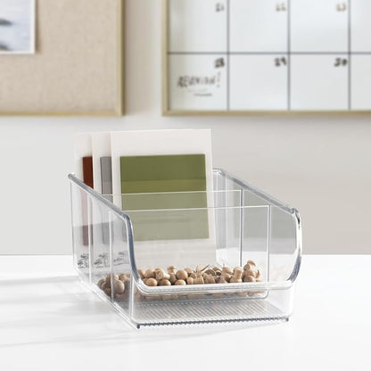 iDesign Stackable 3-Section Divided Storage Bin, - Image 6
