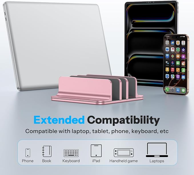 OMOTON Vertical Laptop Stand, Desktop Aluminum Mac Book Stand - Image 6