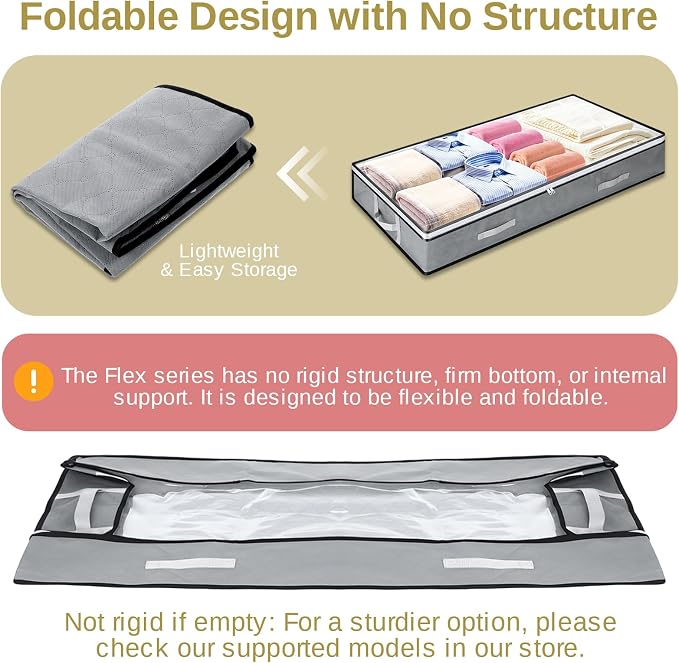 4 Pack 5.5 Inches High Under Bed Storage Containers, Low Profile Under Bed - Image 5