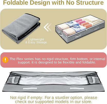 4 Pack 5.5 Inches High Under Bed Storage Containers, Low Profile Under Bed - Image 5