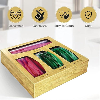 Bamboo Food Bag Storage Organizer - Image 8