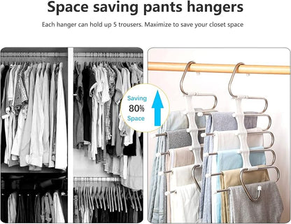 Upgrade Azeroth Pants Hangers 4 Pack Space Saving S-Type Stainless Steel - Image 2