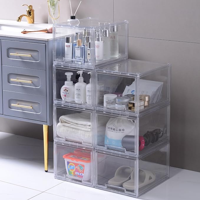 DILIBRA 2 Packs Plastic Stackable Storage Organizer Bins - Image 2