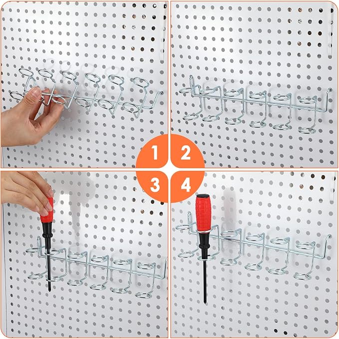 6 Pcs Pegboard Screwdriver Holder Set, Screwdriver Organizer - Image 3