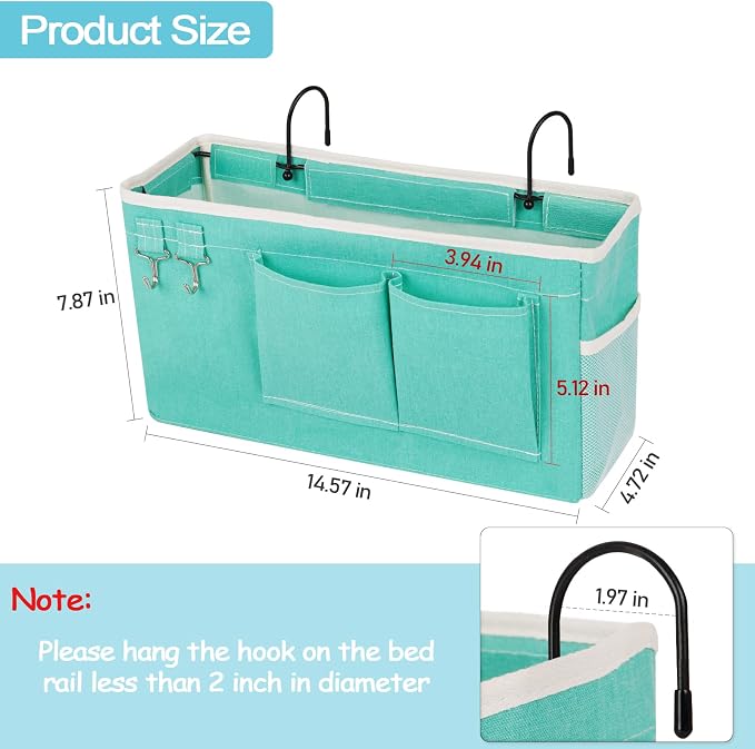 Loghot Bedside Caddy/Bedside Storage Bag Hanging Organizer - Image 4