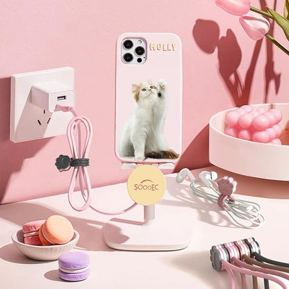 SOOOEC Cute Cat Paw Magnetic Cable Ties – 24 Pack, Reusable Silicone Cord - Image 2