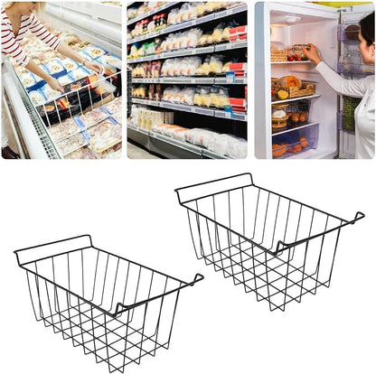 2PCS Freezer Organizer Bins, Steel Wire Freezer Basket - Image 6