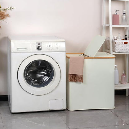 efluky Laundry Hamper with Lid, Double Laundry Hamper with 2 Removable Bags - Image 3