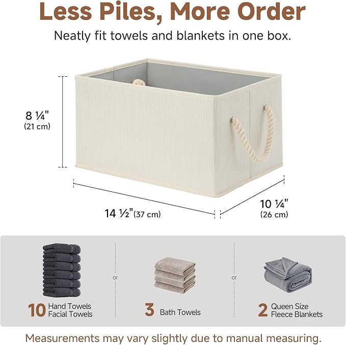 StorageWorks Storage Baskets for Shelves, Foldable Fabric Closet Storage Bins - Image 3