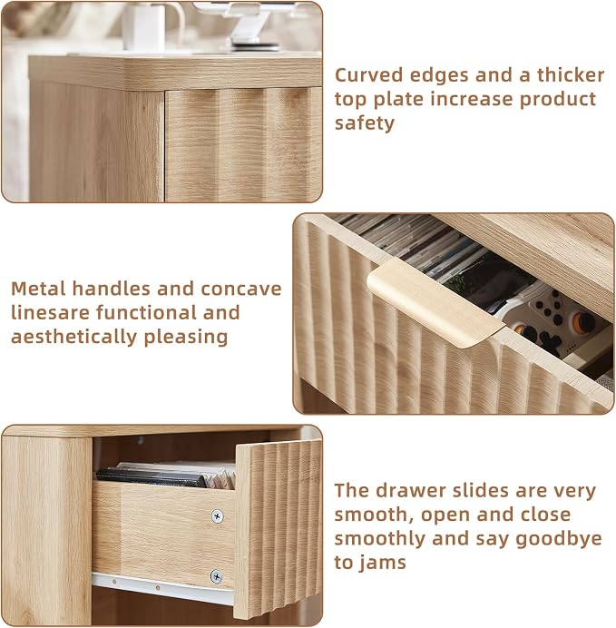 LEYAOYAO Fluted Nightstand - Image 5