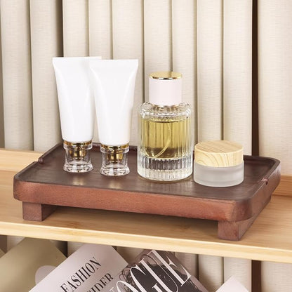 Wood Riser Small Decorative Tray Sink Soap Dish, Vanity Tray Pedestal Stand 9 x - Image 6