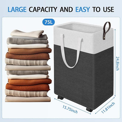 HomeHacks 75L Waterproof Rolling Laundry Hamper - Image 2