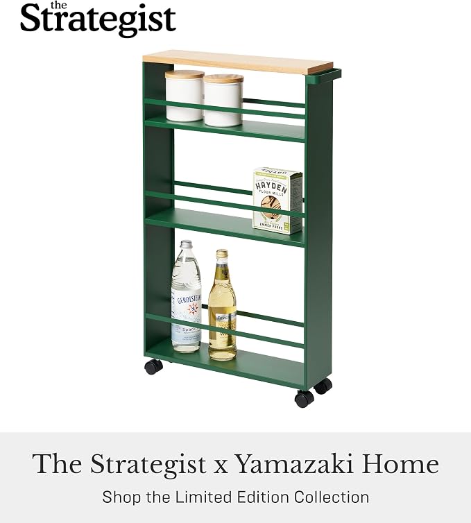 YAMAZAKI Home Slim Rolling Storage Cart – Narrow Kitchen Storage Cabinet - Image 2