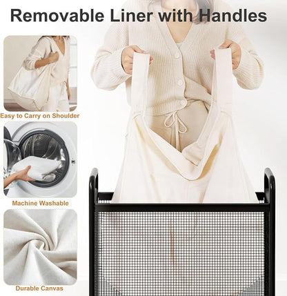 WOWLIVE Rolling Laundry Hamper - Image 3