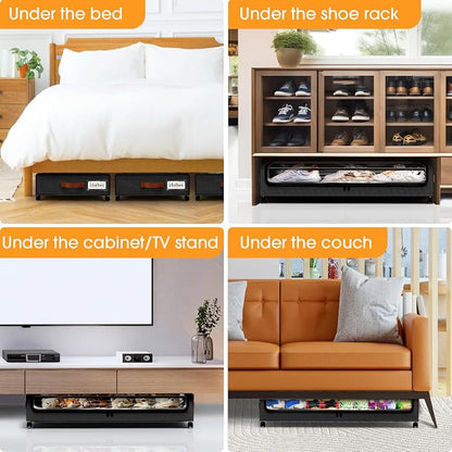 Under Bed Storage with Wheels 3Pack Storage Containers with Clear Window&Label - Image 7