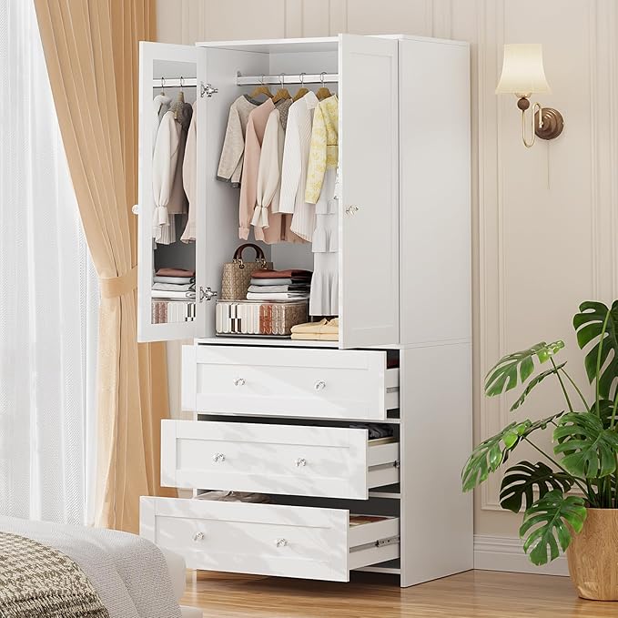 VOWNER 71" Tall Armoire Wardrobe Closet - Image 4
