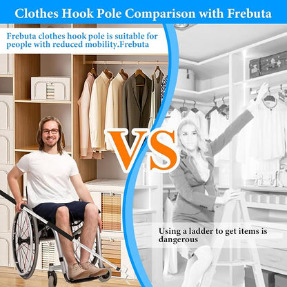 Clothes Hook Pole Heavy Duty, 32 to 80In Retail Clothing Hook Pole | Extra Long - Image 7
