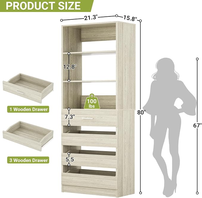 Aheaplus 21.3" Closet System - Image 2