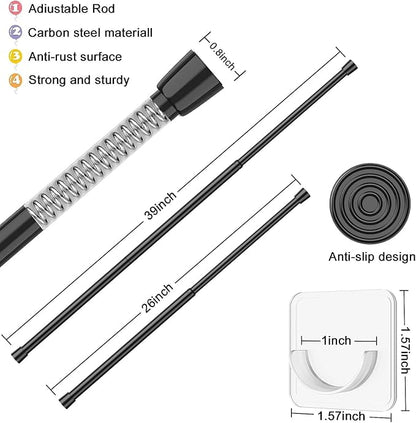AIZESI 2 Pack Spring Tension Curtain Rods, Adjustable 26-39 Inch, perfectly - Image 2