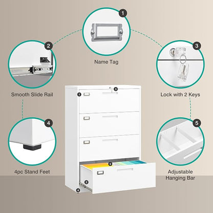4 Drawer Lateral File Cabinet - Image 5