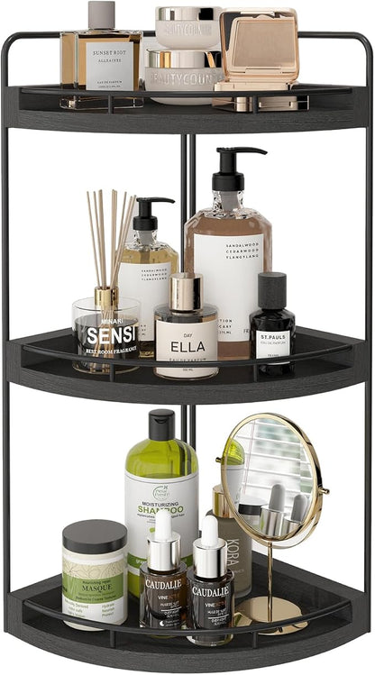 Fixwal Corner Bathroom Counter Organizer, 3 Tier Rustic Bathroom Organizer by Fixwal