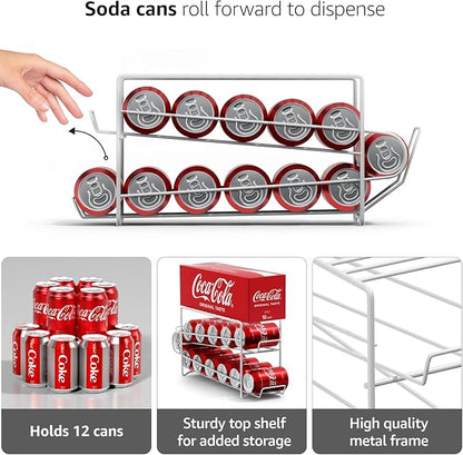 Sorbus Soda Can Rack Beverage Dispenser – Dispenses 12 Standard Size 12oz Soda - Image 4