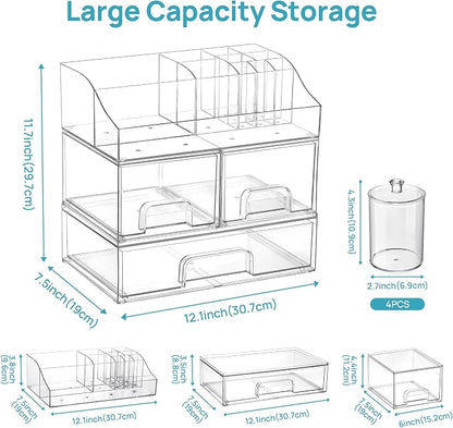 Vtopmart 8 PCS Bathroom Countertop Organizer, 1 Divided Tray - Image 2