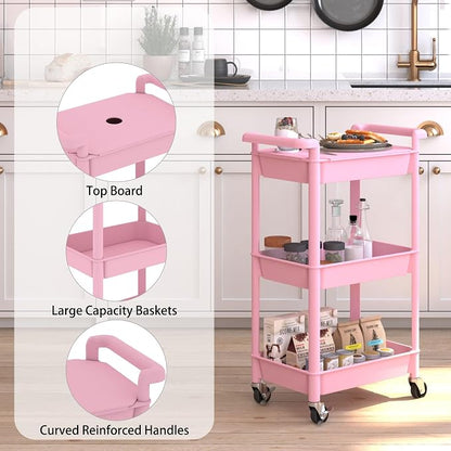 Steehoom 3-Tier Utility Rolling Cart - Image 4