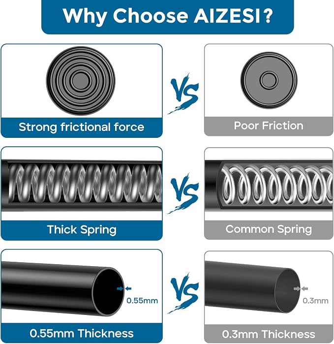 AIZESI Spring Tension Curtain Rods Short Tension Rod - Image 6