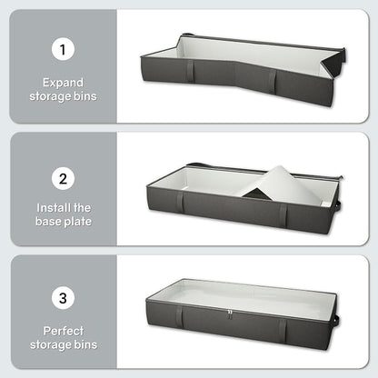 2-Pack Under Bed Storage Containers, 8 Inches Tall Underbed Clothes Storage - Image 8
