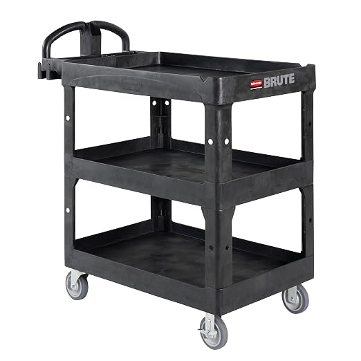 Rubbermaid Commercial Brute 3-Shelf Heavy-Duty Utility/Service Cart, High by RubbermaidCommercialProducts