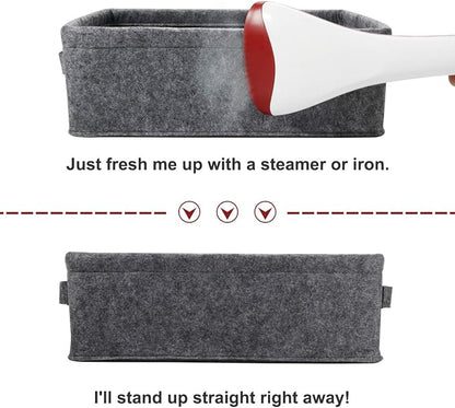Small Basket Shallow Storage Baskets Felt Storage Basket Bin Long Narrow Basket - Image 7