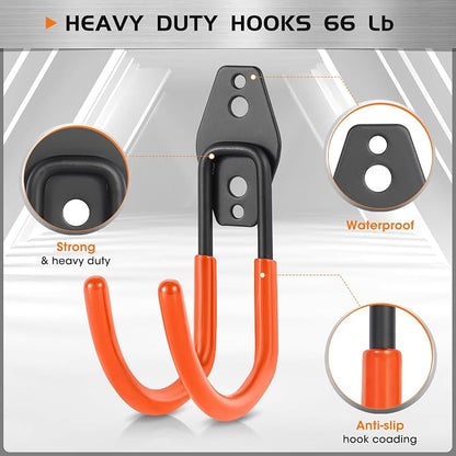 Upgraded Garage Hooks, 6 Pack Heavy Duty Wall Mount Steel Utility Hooks - Image 4