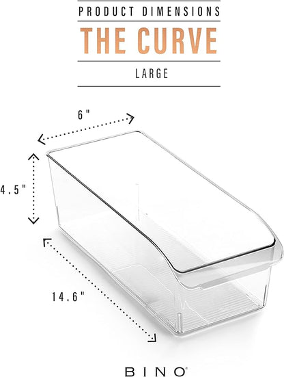 BINO | Plastic Storage Bins, Large | THE CURVE COLLECTION | Multi-Use Fridge / - Image 3