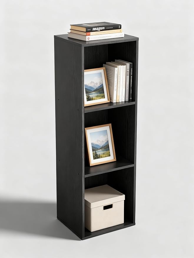 3 Cube Storage Organizer, 3 Tier Cube Low Bookcase Freestanding Storage Display by NewBeth