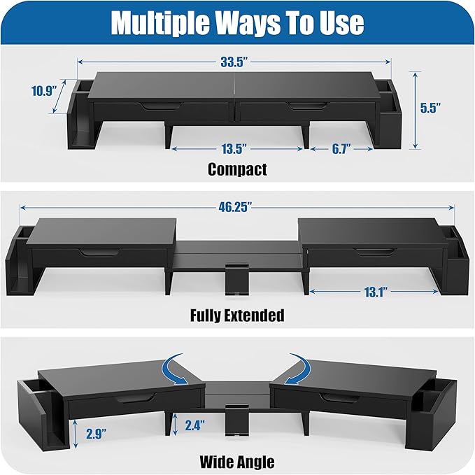 Simple Houseware Desk Dual Monitor Stand Riser - Image 3