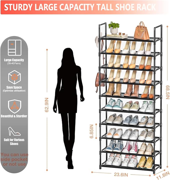 LUKYTOWER Tall Shoe Rack - Image 3