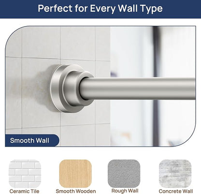 ENJOYBASICS 2 Pack Tension Curtain Rod, 32-78" Adjustable, Nickel | Secure Hold - Image 5